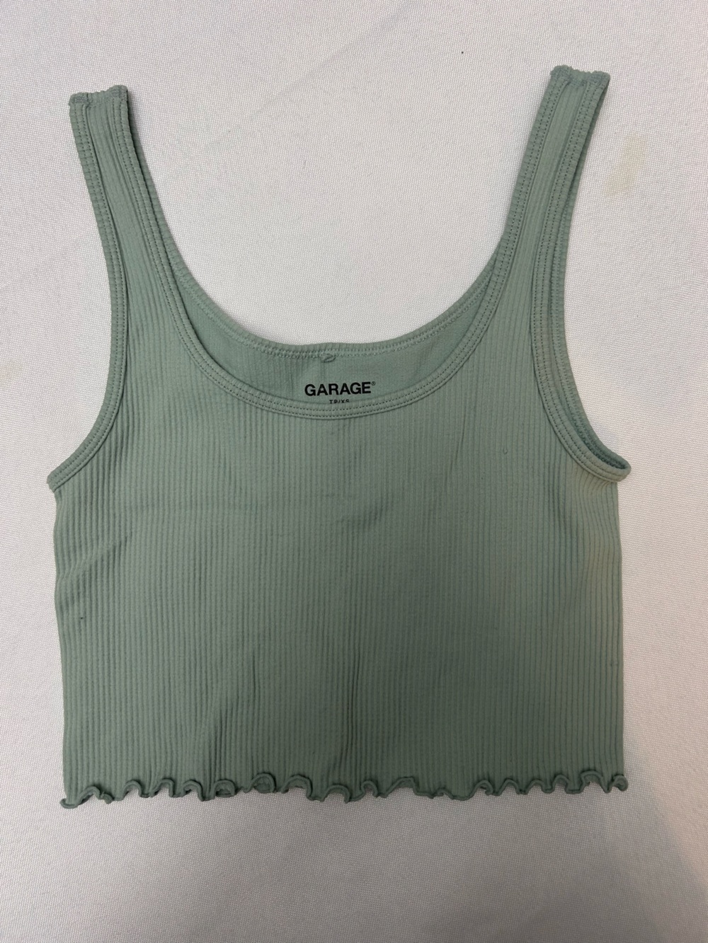 Garagd Ribbed Tank Top in Sage Green size XS